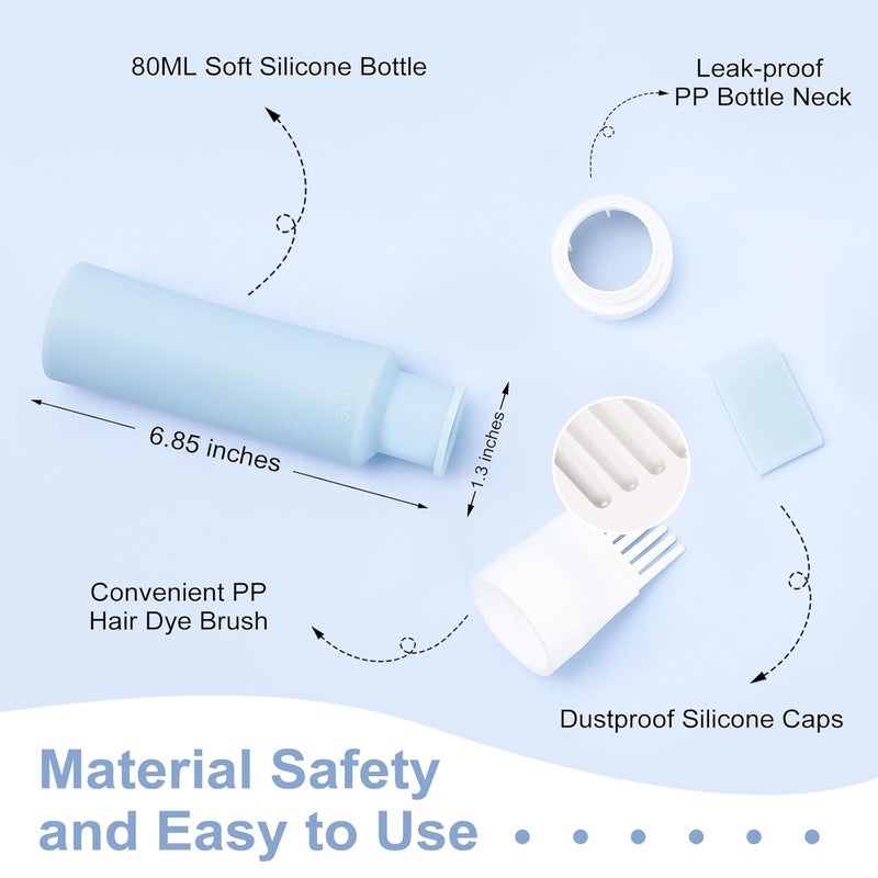 Lapfoon 2 Packs Silicone Hair Oil Applicator, 2.7 Ounce Root Comb Applicator Bottle for Hair Dye, Hair Dye Comb Brush, Scalp Oil Applicator Bottle - Image 2